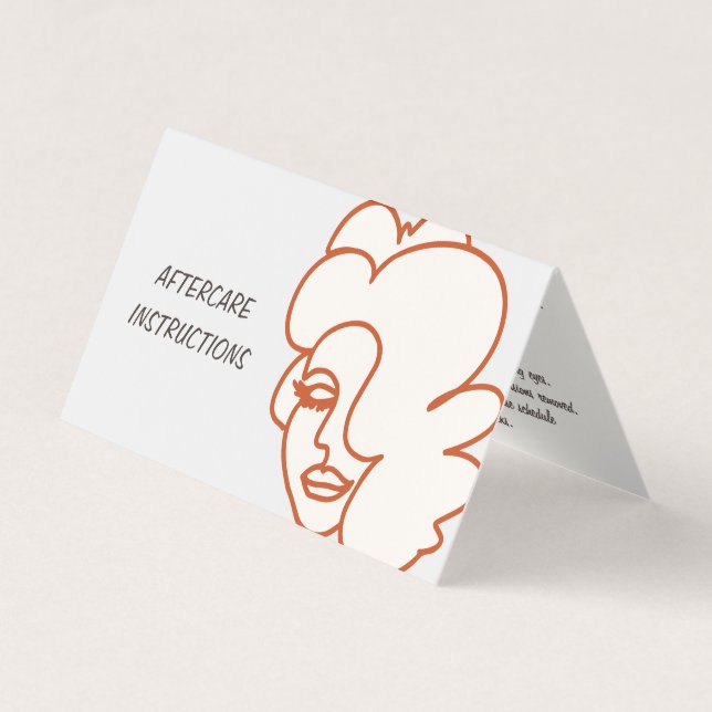 Lash Eyelash Extensions AfterCare Instructions Business Card (Front)