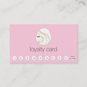 Lash EyeLash Extensions Customer Loyalty 10 Punch Card