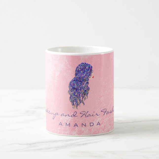 Lash Hairdresser Makeup Artist Studio Purple Rose Coffee Mug (Center)