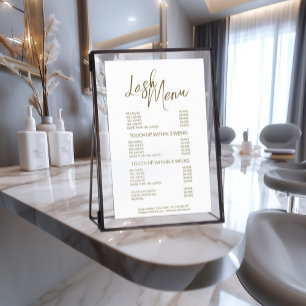 Lash Menu Eyelash Extensions Minimal Basic Simple