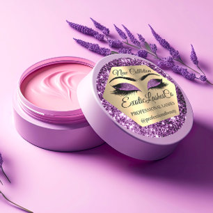 Lash Packaging Makeup Artist Gold Purple Eyes Classic Round Sticker