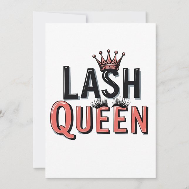Lash Queen Funny Eye Lashes Make Up Invitation (Front)