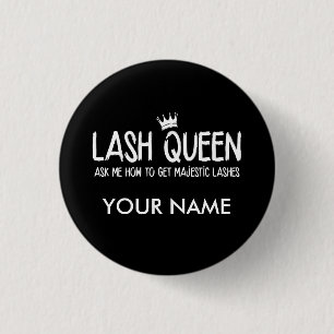 Lash Queen - Younique - Personalize with name 1 Inch Round Button
