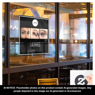 Lash Studio Elegant Photo Collage Logo Window Cling