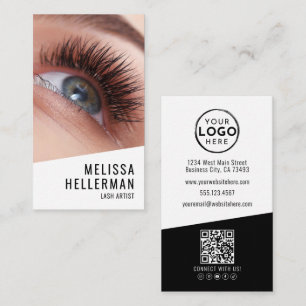 Lash Tech Photo Logo Vertical Business Card