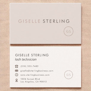 Lash Technician Blush Pink Minimalist Luxury Business Card