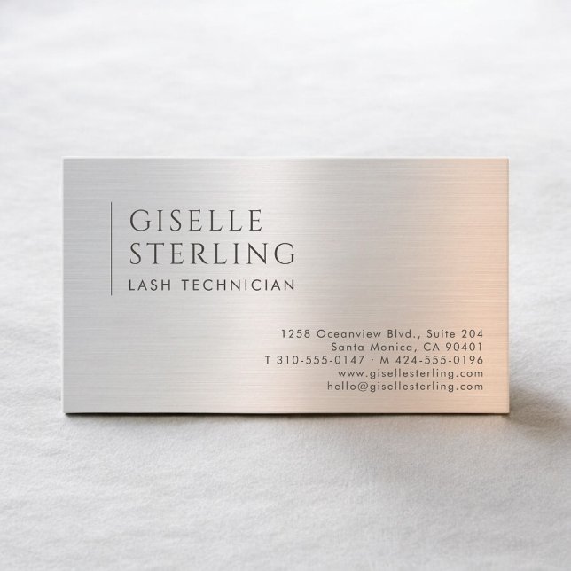 Lash Technician Brushed Metal Business Card (Creator Uploaded)