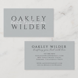 Lash Technician Grey Business Card