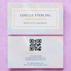Lash Technician Holographic Business Card