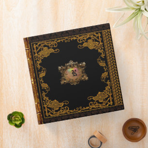 Lasher Antiqued Victorian III Monogram Binder