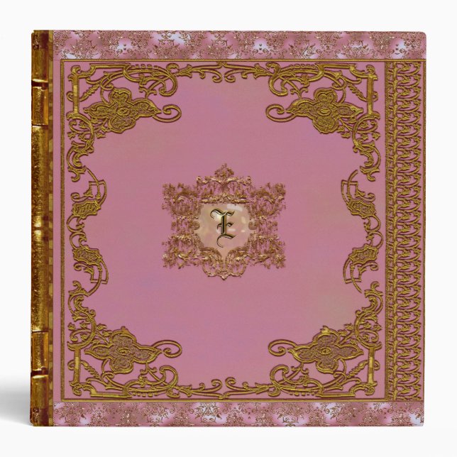 Lasher Blossom Pretty Pink Monogram Binder (Front)