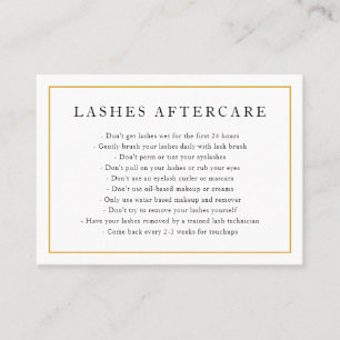 Lashes Aftercare Elegant Gold and White Monogram Business Card