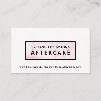 Lashes Aftercare Instructions Card