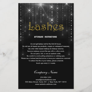 Lashes AFTERCARE instructions flyer