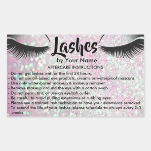 Lashes AFTERCARE INSTRUCTIONS Sticker