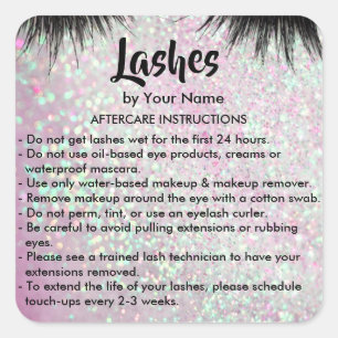 Lashes AFTERCARE INSTRUCTIONS Sticker