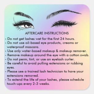 Lashes AFTERCARE INSTRUCTIONS Sticker