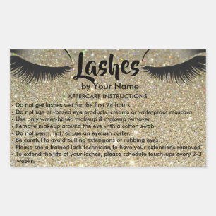 Lashes AFTERCARE INSTRUCTIONS Sticker