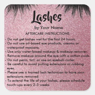 Lashes AFTERCARE INSTRUCTIONS Sticker