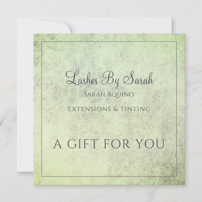 Lashes And Beauty Services Textured Sage Green (Front)