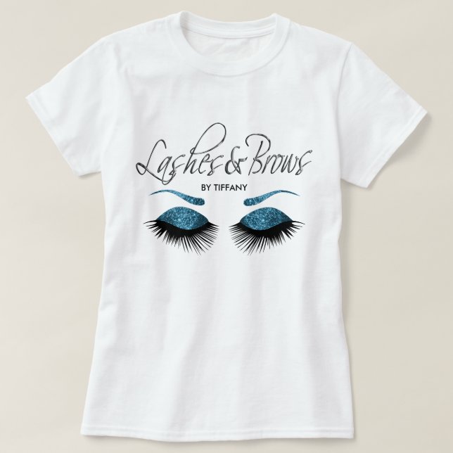 Lashes and Brows -  Blue T-Shirt (Design Front)
