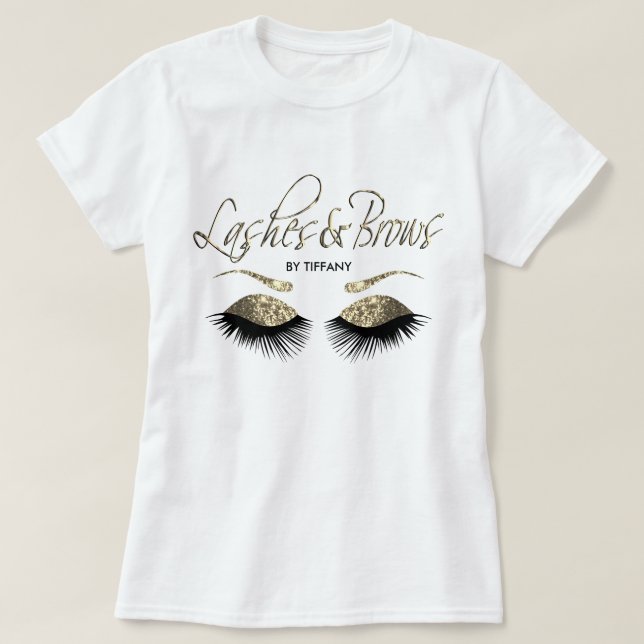 Lashes and Brows - Gold T-Shirt (Design Front)