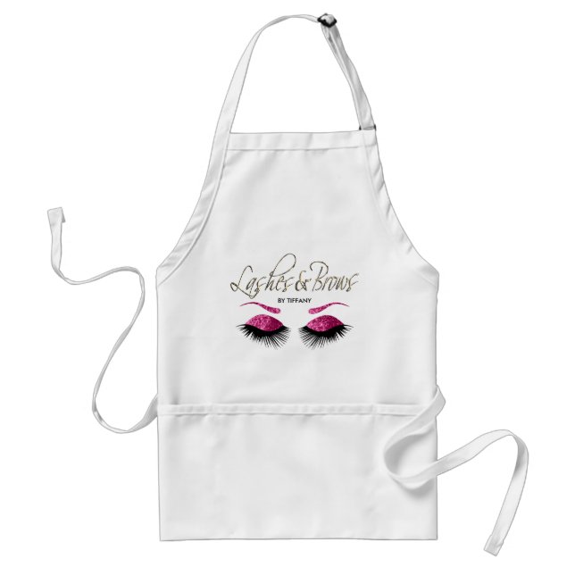 Lashes and Brows -  Pink Standard Apron (Front)