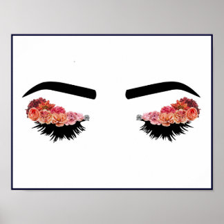 Lashes and Flowers Poster