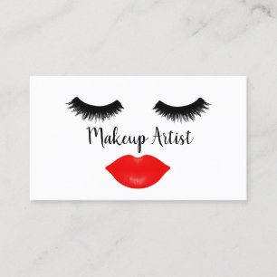 Lashes and Lipstick Makeup Artist Business Card