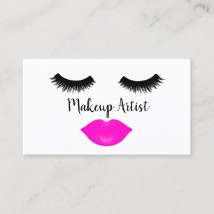 Lashes and Lipstick Makeup Artist Business Card