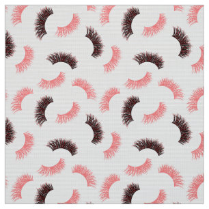 Lashes and mascara with red glitter pattern fabric