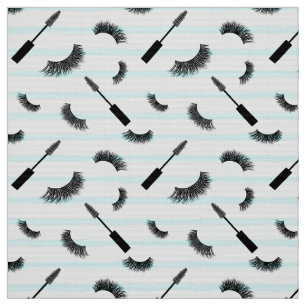 Lashes and mascara with silver glitter pattern fabric