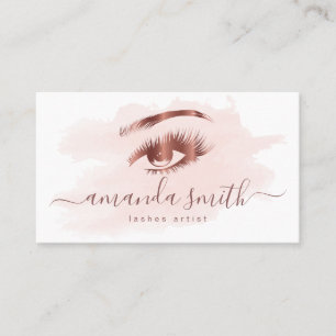 Lashes artist business card in rose gold colour
