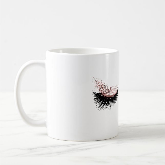 Lashes Beauty Makeup Girl Lash Extension Rose Mug (Left)