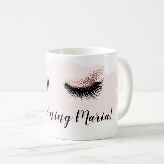 Lashes Beauty Makeup  Lash Extension Rose Coffee Mug (Front Right)