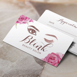 Lashes Beauty Salon Elegant Floral Appointment Card