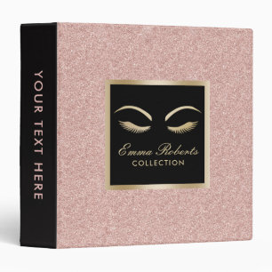 Lashes & Brow Makeup Artist Rose Gold Beauty Salon Binder