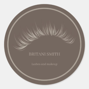 Lashes brown  classic round sticker