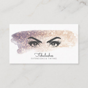Lashes Brows Expert Glitter Brushstroke Business Card