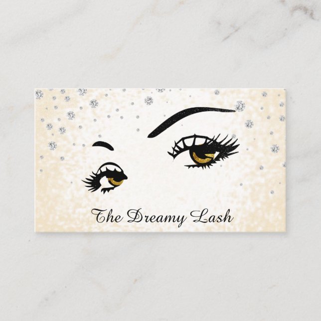 *~* Lashes Brows Extensions Bling Glitter  Business Card (Front)