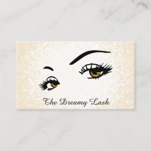 *~* Lashes Brows Extensions Gold Glitter Business Card