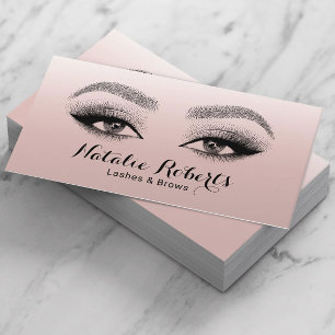 Lashes Brows Makeup Artist Blush Pink Beauty Salon Business Card