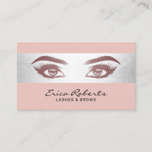 Lashes Brows Makeup Artist Rose Gold Beauty Salon Business Card