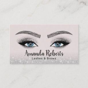 Lashes & Brows Microblading Girly Beauty Salon Business Card