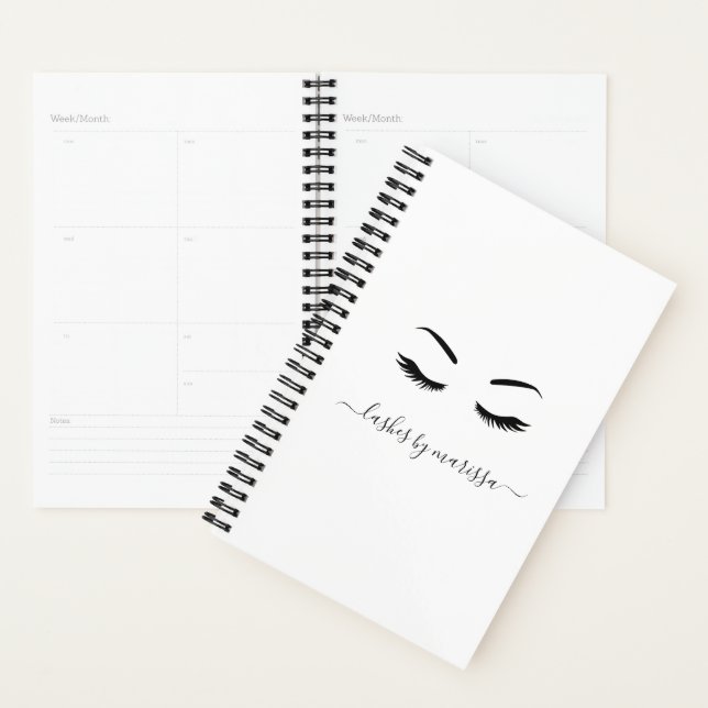 Lashes Business Minimaliste noir blanc élégant (Devant avec enveloppe)
