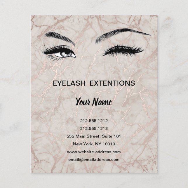 Lashes business personalized flyer (Front)