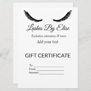 lashes by add name contact info social media gift 
