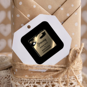 Lashes Cleaner Makeup Beauty Shop Thank BlackWhite Square Sticker