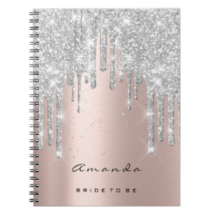 Lashes Confetti Makeup Bridal Grey Rose Spark Notebook