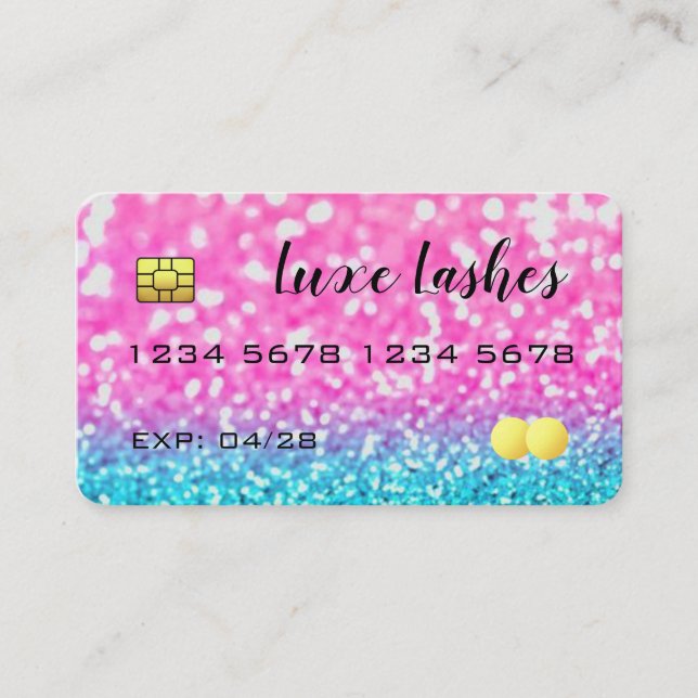 Lashes Credit Card Style Business Cards (Front)